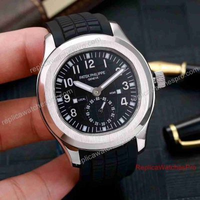 Fake PATEK PHILIPPE Aquanaut 5164R Black Rubber Strap Mens Watch